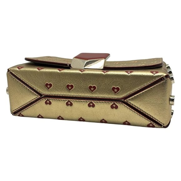 JIMMY CHOO Rocket Petit - Gold Red Leather Shoulder Bag 407-081625 - Picture 4 of 8